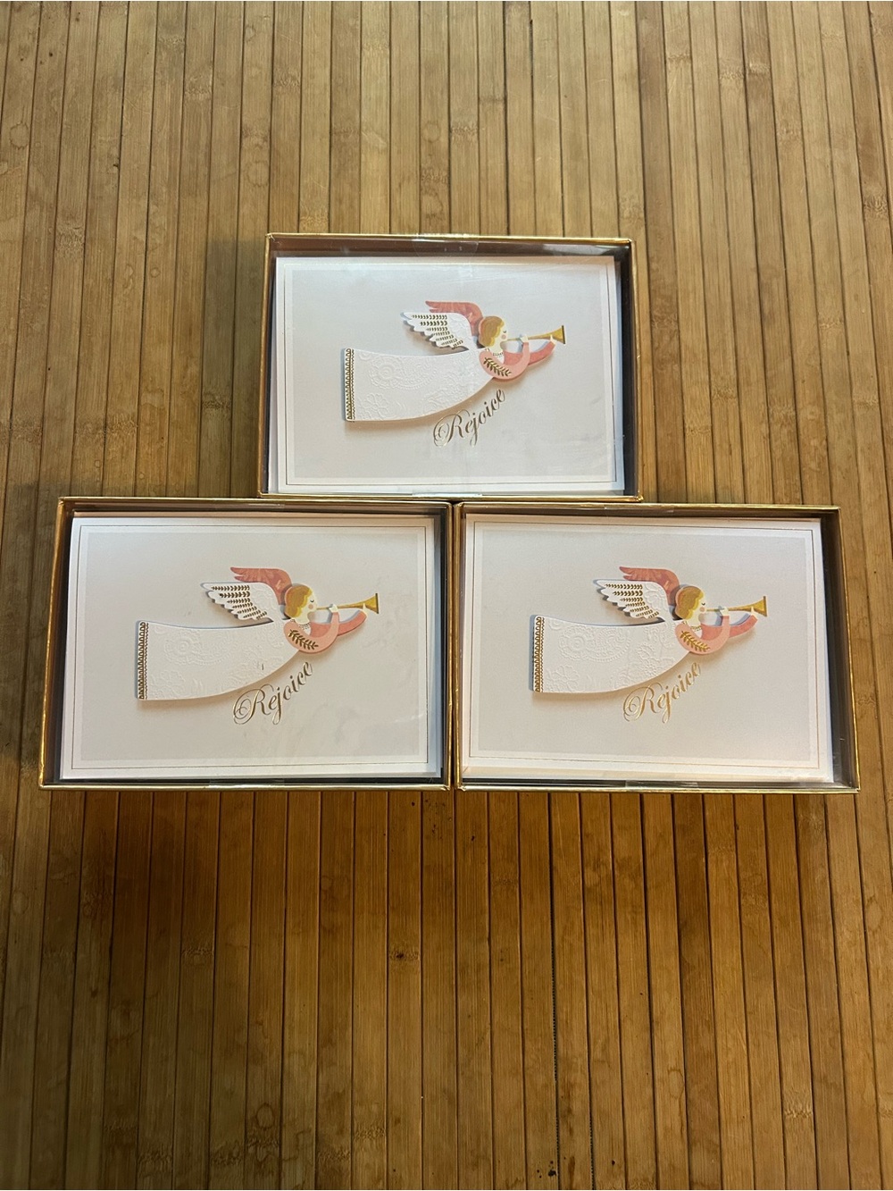 Roberts and Reid 3 Boxes of 10 Cream/White Angel Rejoice Holiday/Christmas Cards